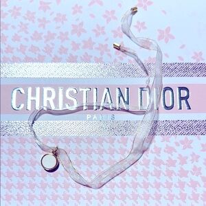 Christian Dior Gold and white Ribbon Necklace
